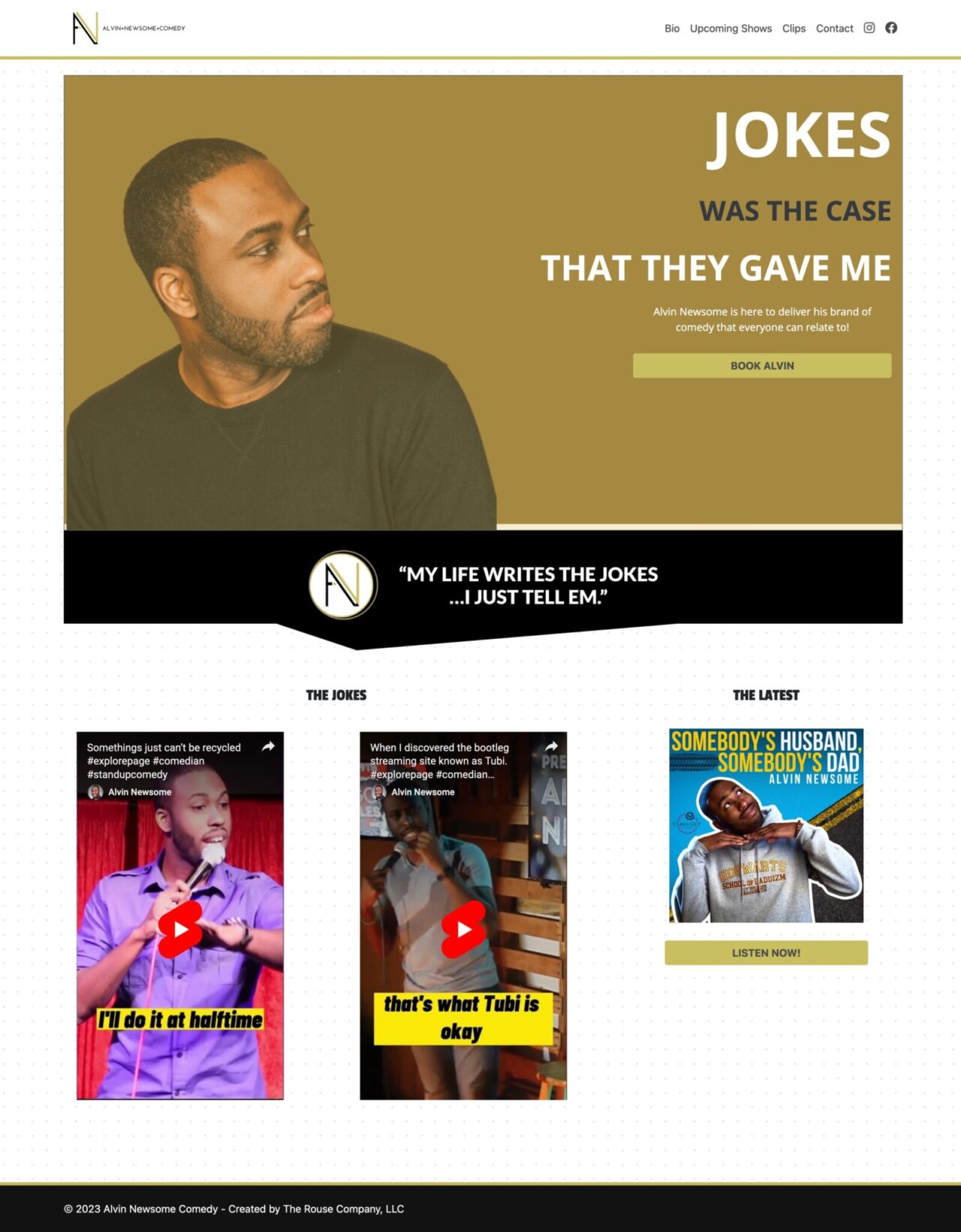 Website design for Alvin Newsome Comedy